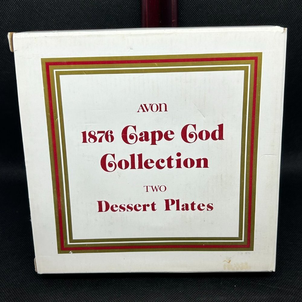 Avon 1876 Cape Cod Ruby Red Dessert Plate Set of 2 with Box - Picture 3 of 3